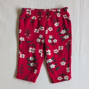 carter's cozy warm-lined floral pants 3 months baby girl